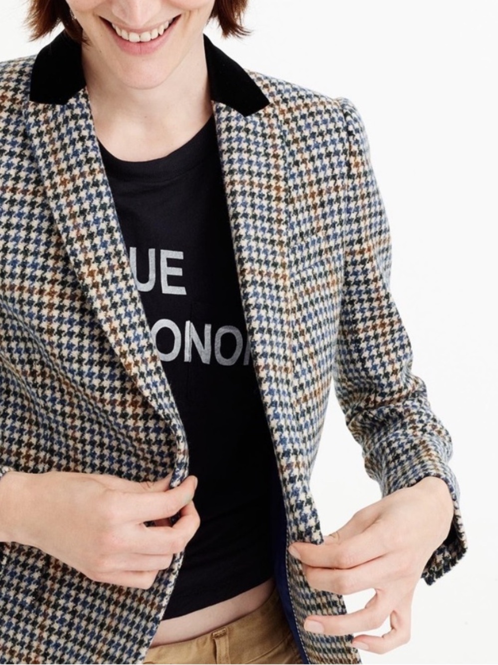 J.Crew Houndstooth Dover Blazer size 12 NWOT